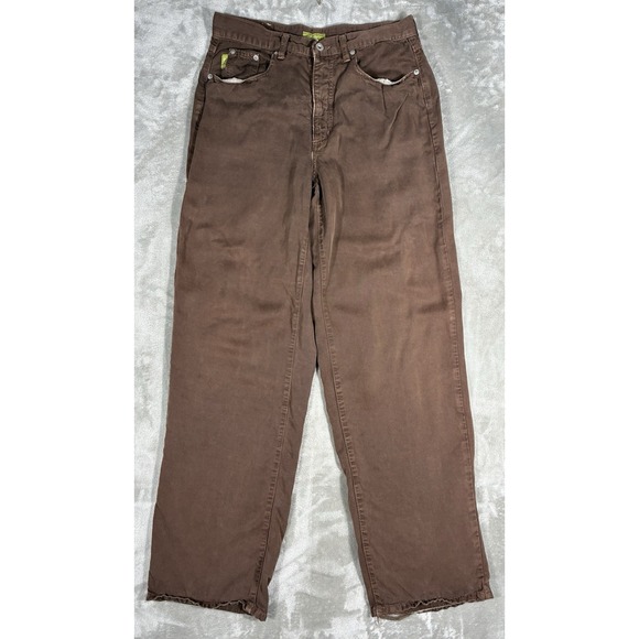 Pulp Denim - VTG Pulp Pants Womens Sz 12 brown 100% Junlon Made In USA Polynosic
